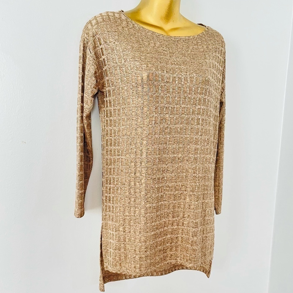 Zara Textured Y2K‎ Knit Top – Neutral Taupe resort wear Size S - Picture 3 of 5
